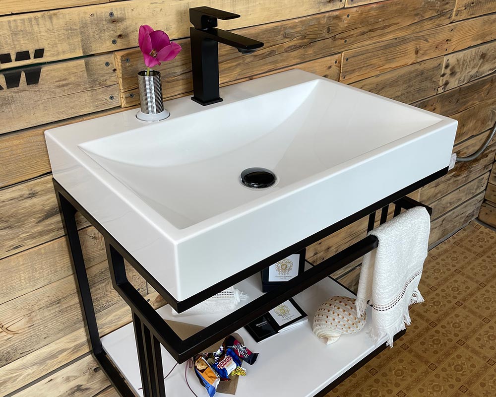 Тумба Snail Самуї з раковиною Гранд 60х41,5 см метал/ливарний мармур 600LOFT148