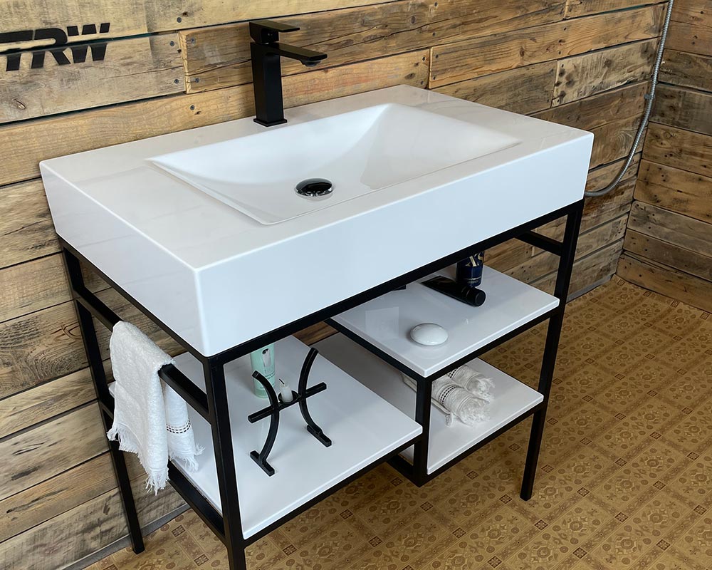 Тумба Snail Родос с раковиной Атлант 80х48,5 см металл/литьевой мрамор 800LOFT163