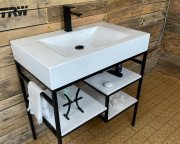 Тумба Snail Родос с раковиной Атлант 80х48,5 см металл/литьевой мрамор 800LOFT163