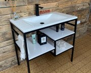 Тумба Snail Родос с раковиной Орфей 80х48,5 см металл/литьевой мрамор 800LOFT165