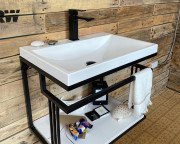 Тумба Snail Самуи с раковиной Богема 60х41,5 см металл/литьевой мрамор 600LOFT156