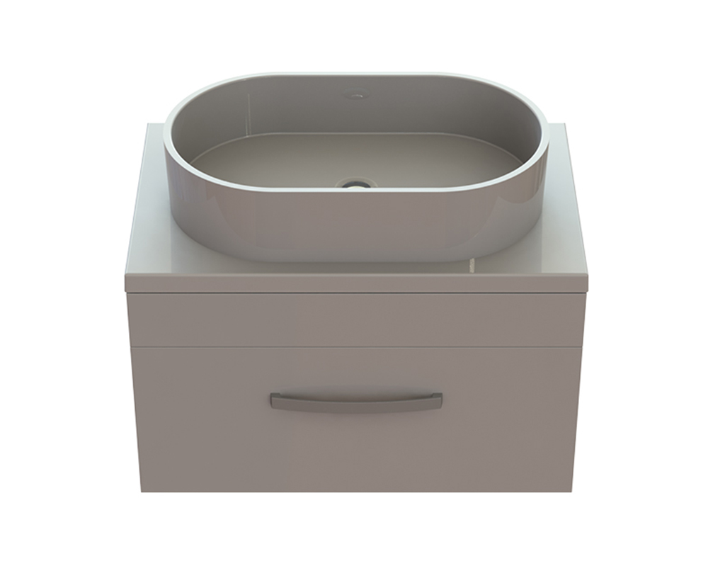 Тумба Snail Мадлен із раковиною Ліана 70х45 см фарбований МДФ/ливарний мармур білий 700KM172