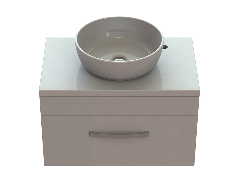 Тумба Snail Мадлен із раковиною Сакура 70х45 см фарбований МДФ/ливарний мармур білий 700KM177