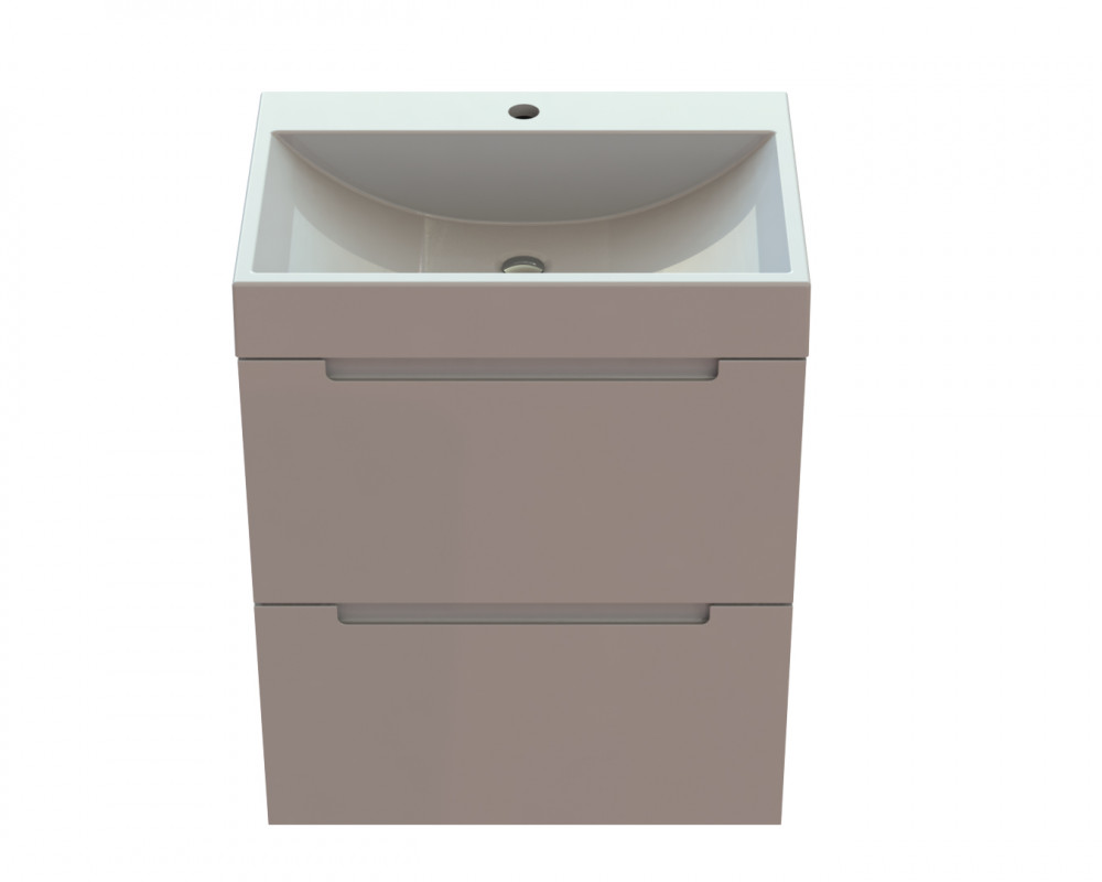 Тумба Snail Стелла с раковиной Гранд 60х41,5 см крашенный МДФ/литьевой мрамор белый 6002КМ148