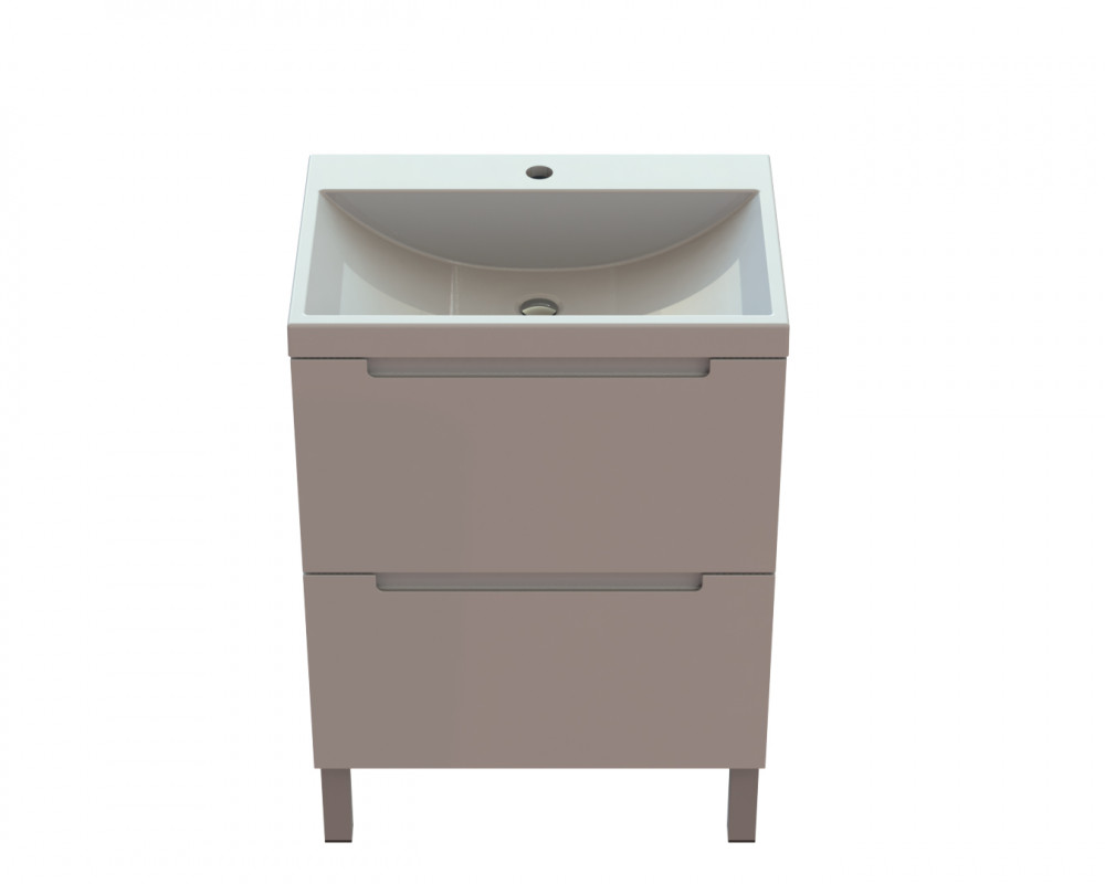 Тумба Snail Б'янко з раковиною Богема 60х41,5 см фарбований МДФ/ливарний мармур білий 6003КМ156