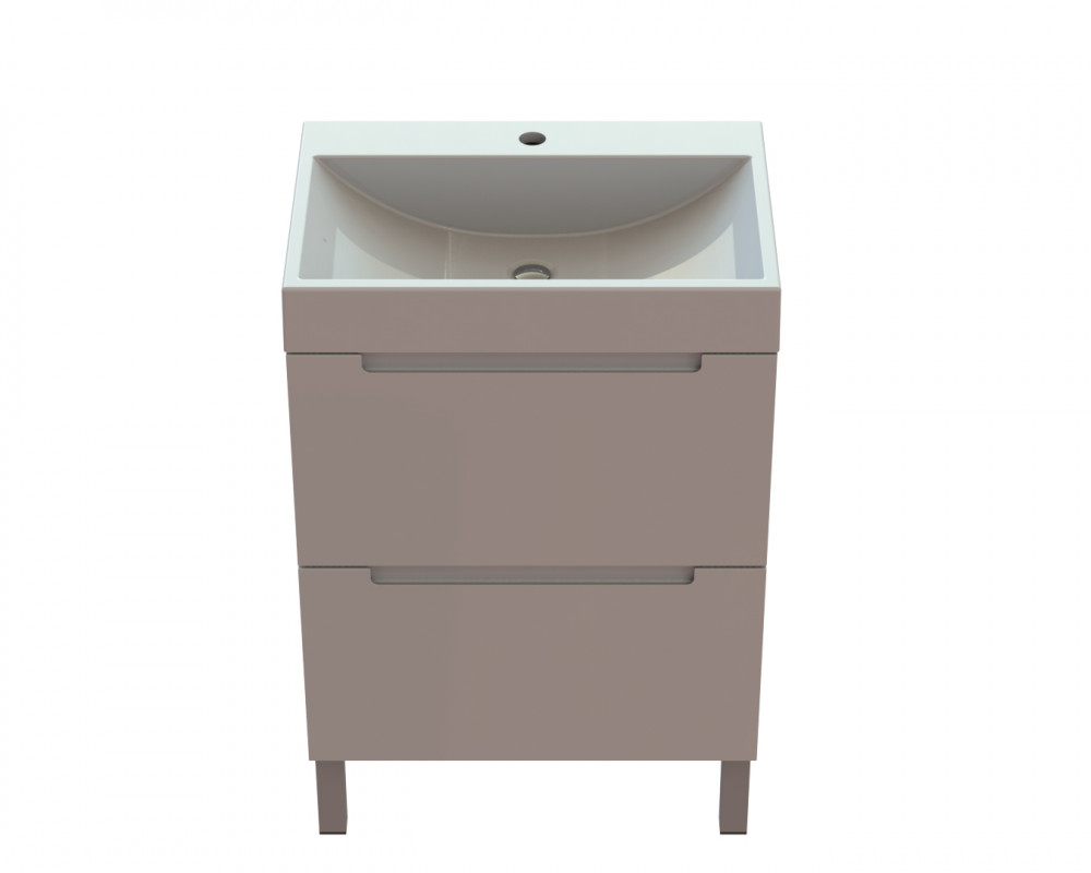 Тумба Snail Бьянко с раковиной Гранд 60х41,5 см крашенный МДФ/литьевой мрамор белый 6003КМ148