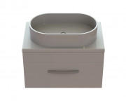 Тумба Snail Мадлен із раковиною Ліана 70х45 см фарбований МДФ/ливарний мармур білий 700KM172