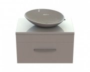 Тумба Snail Мадлен с раковиной Лотос 70х45 см крашенный МДФ/литьевой мрамор белый 700KM173