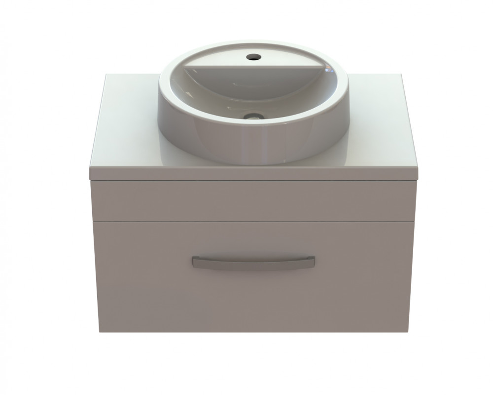 Тумба Snail Мадлен с раковиной Рондо 70х45 см крашенный МДФ/литьевой мрамор белый 700KM149