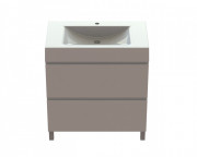 Тумба Snail Новелла с раковиной Атлант 80х48,5 см крашенный МДФ/литьевой мрамор белый 800КМ163