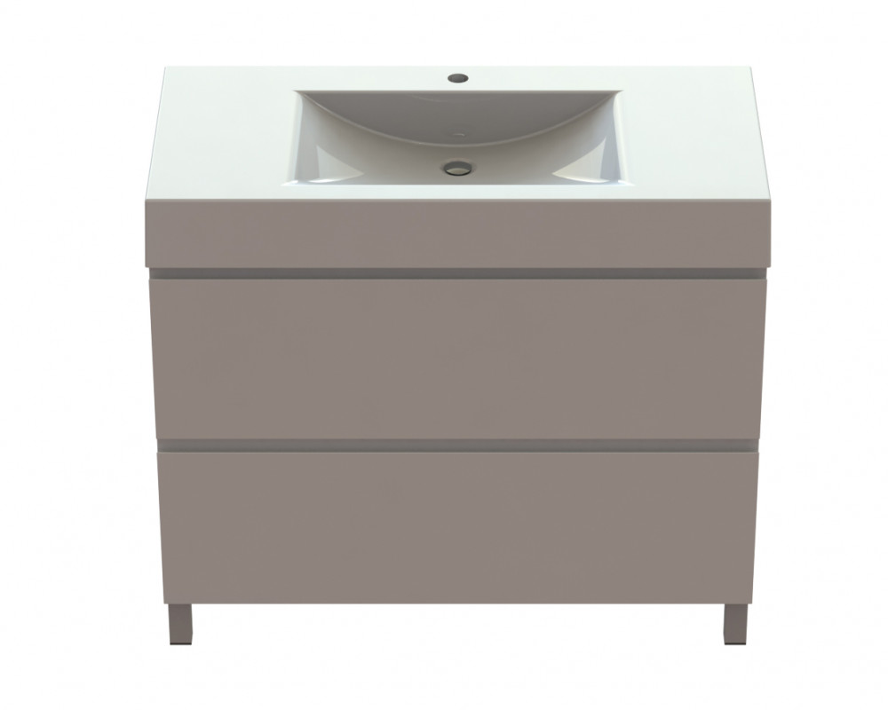 Тумба Snail Новелла с раковиной Атлант 99х48,5 см крашенный МДФ/литьевой мрамор белый 990КМ163