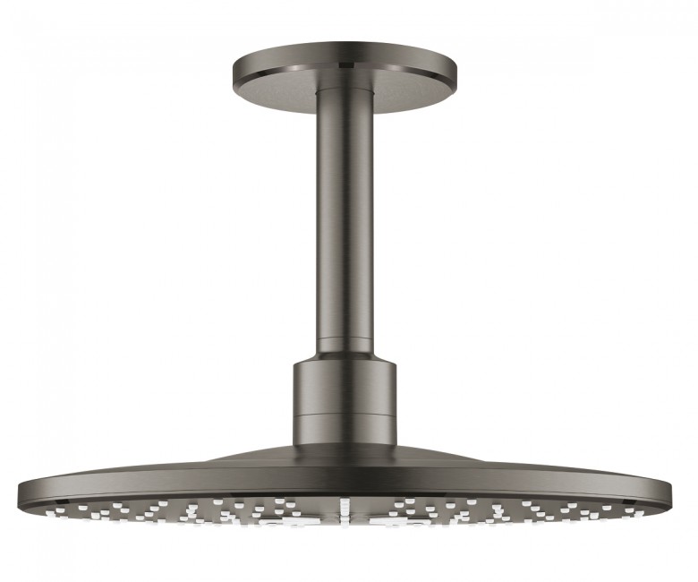 Верхній душ Grohe Rainshower 310 SmartActive з стельовим тримачем темний матовий графіт 26477AL0