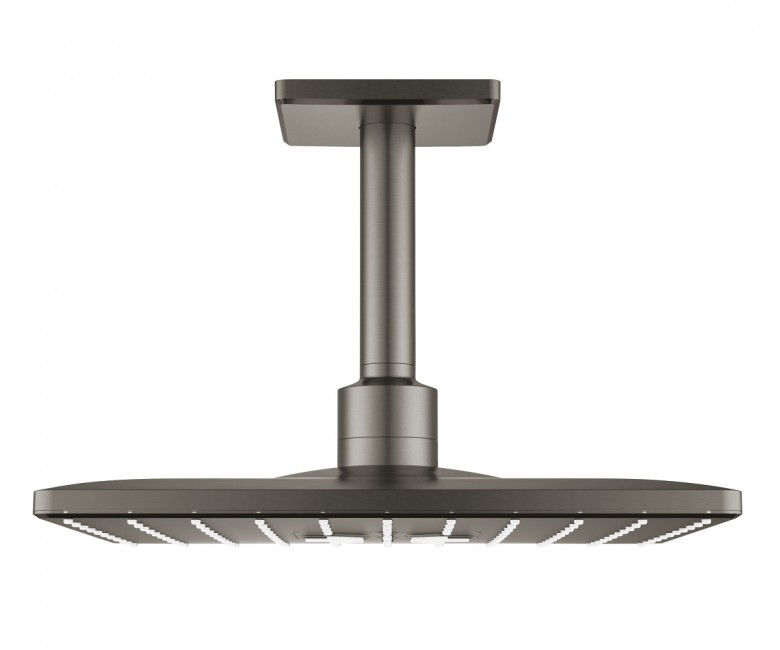 Верхний душ Grohe Rainshower SmartActive 310 Cube с потолочным держателем темный графит матовый 26481AL0
