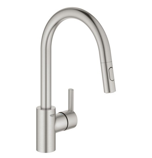 Смеситель для кухни Grohe Feel однорычажный с выдвижной лейкой суперсталь 31486DC1
