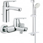 Комплект змішувачів для ванної Grohe Eurosmart Cosmopolitan 3 в 1 зі штангою хром UA126112M0