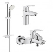 Комплект змішувачів для ванної Grohe Eurosmart New 3 в 1 зі штангою хром UA123238S0