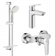 Комплект смесителей для ванной Grohe Eurosmart New 3 в 1 с душевым набором хром UA123244M0
