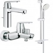 Комплект змішувачів для ванної Grohe Eurosmart Cosmopolitan 3 в 1 зі штангою хром UA126112M0
