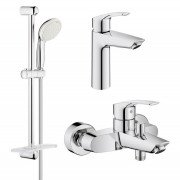 Комплект смесителей для ванной Grohe Eurosmart New 3 в 1 с душевым набором хром UA123246M0