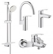 Комплект смесителей для ванной Grohe Eurosmart New 4 в 1 с душевым набором хром UA123248MK