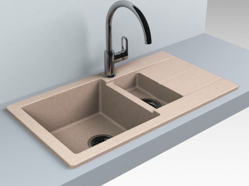 Мойка для кухни Fancy Marble Alabama 77х43 см искусственный гранит песочный 107087001