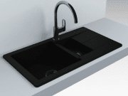 Мийка для кухні Fancy Marble Alabama 77х43 см штучний граніт світло-чорний 107080004