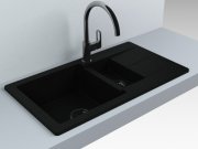 Мойка для кухни Fancy Marble Alabama 77х43 см искусственный гранит светло-черный 107080004