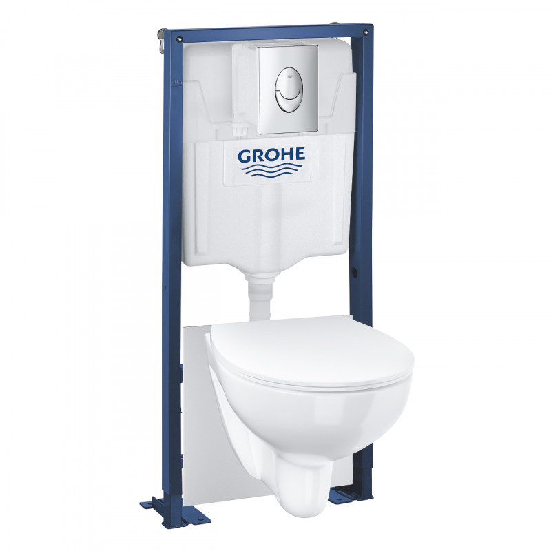 Система инсталляции Grohe Solido 5 в 1 с подвесным унитазом сиденьем и клавишей Skate Air 39903000