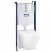 Система инсталляции Grohe Solido 5 в 1 с подвесным унитазом Euro Ceramic сиденьем и клавишей 39700000