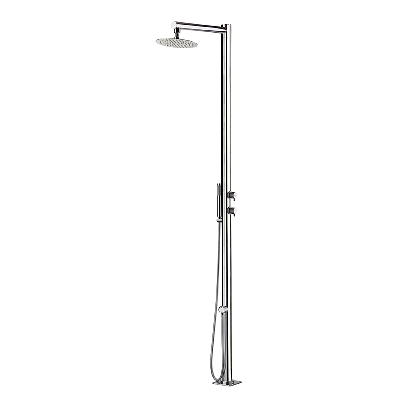 Душова колона Ama Venere вулична з двома змішувачами лійкою та ручним душем нержавіюча сталь VE1060L