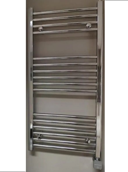 Полотенцесушитель электрический Zehnder Virando 100х50 см с тэном NEX скрытого монтажа хром AB-100-050-NEX-HID