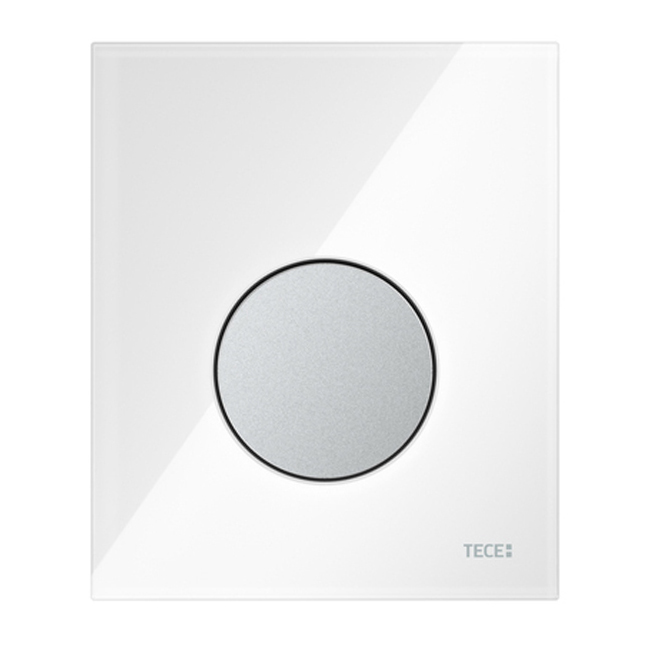 Кнопка смыва для писсуаров TECE TECEloop панель белое стекло/клавиша матовый хром 9820178