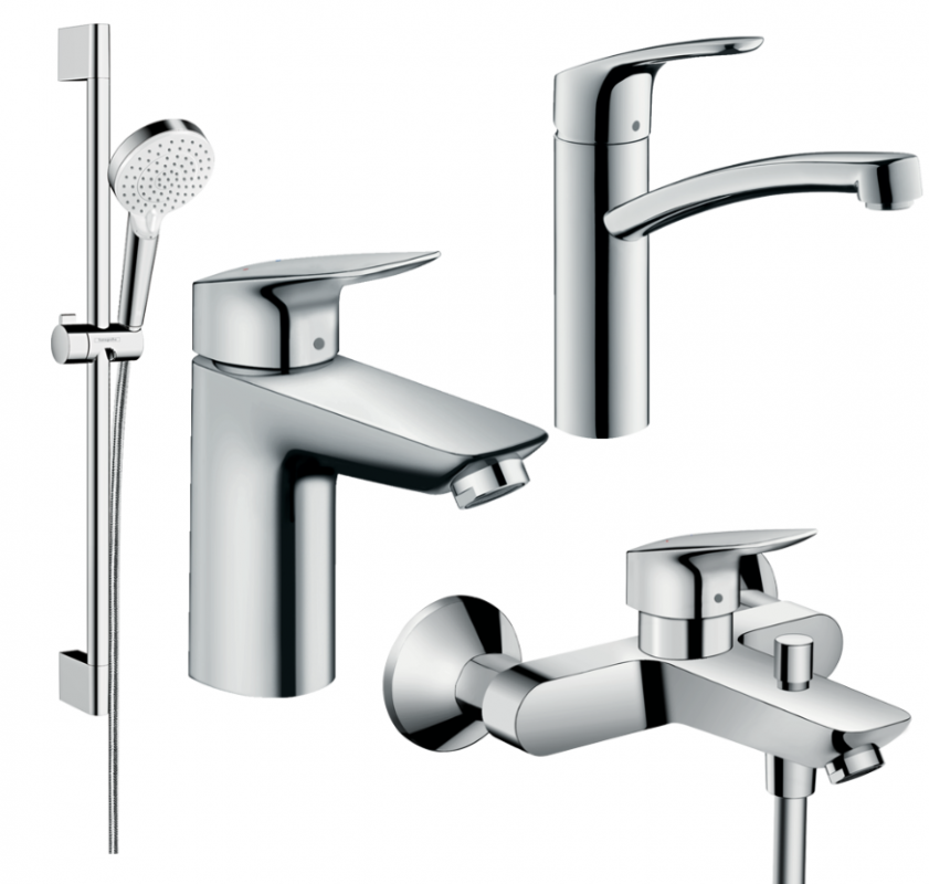 Набор смесителей для ванны 4 в 1 Hansgrohe Logis 20200012