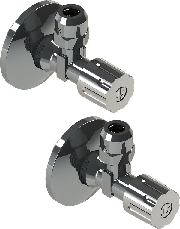 Кутові вентилі TECE TECEone 1/2”х3/8” з настінними розетками хром 9820464