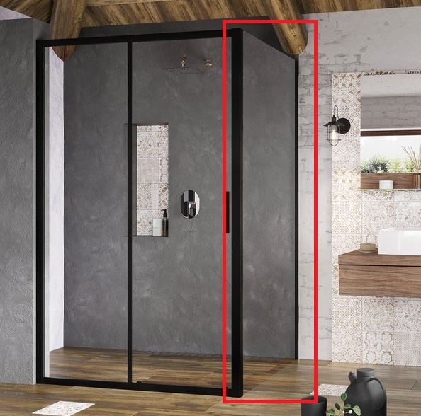 Душевая боковая стенка Ravak Blix Slim BLSPS 90х195 см профиль черный/прозрачное стекло X9BM70300Z1