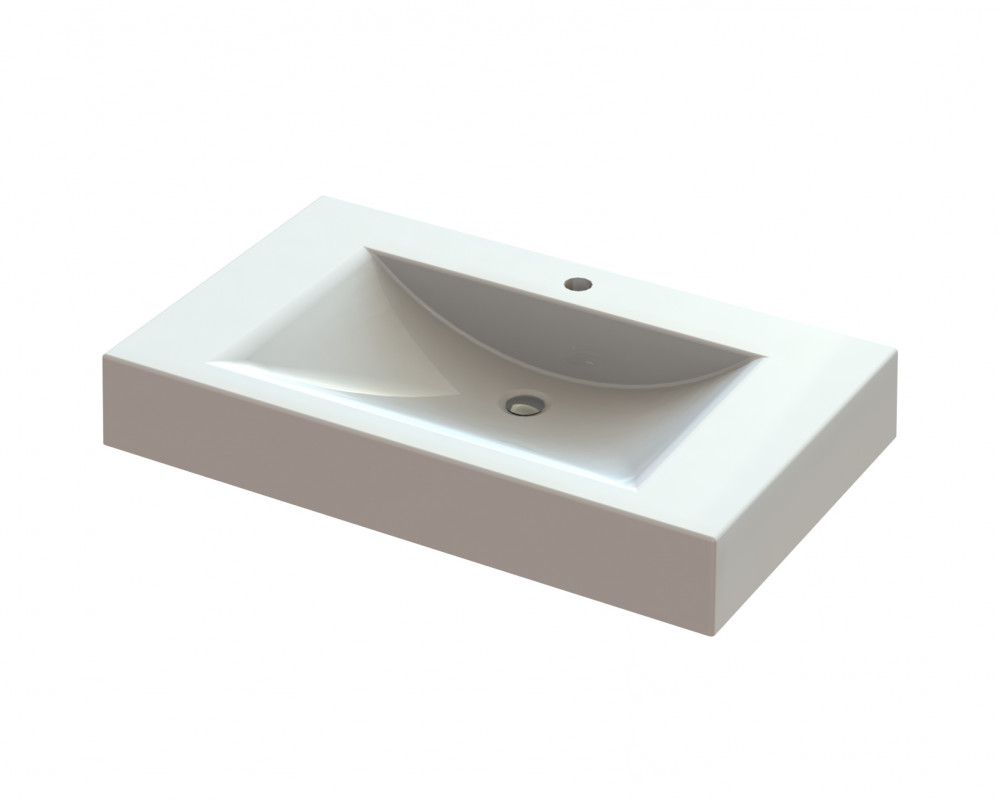 Раковина для ванной Snail Атлант 80х48,5 см литьевой мрамор белый 163/800