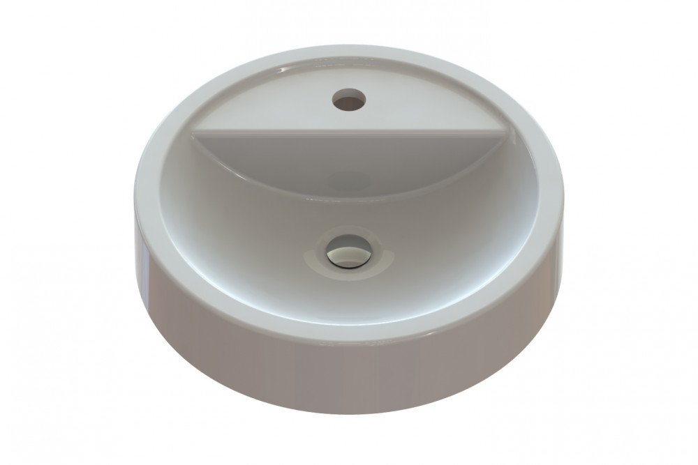 Раковина для ванной Snail Рондо Ø42,5 см литьевой мрамор белый 149