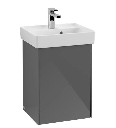 Тумба под раковину Villeroy & Boch Collaro 41х34,4 см петли справа МДФ глянцевый серый C00501FP
