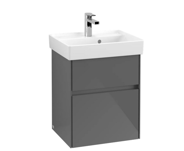 Тумба под раковину Villeroy & Boch Collaro 46х37,4 см МДФ глянцевый серый C00600FP