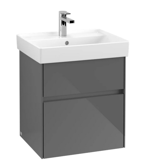 Тумба под раковину Villeroy & Boch Collaro 51х41,4 см МДФ глянцевый серый C00700FP