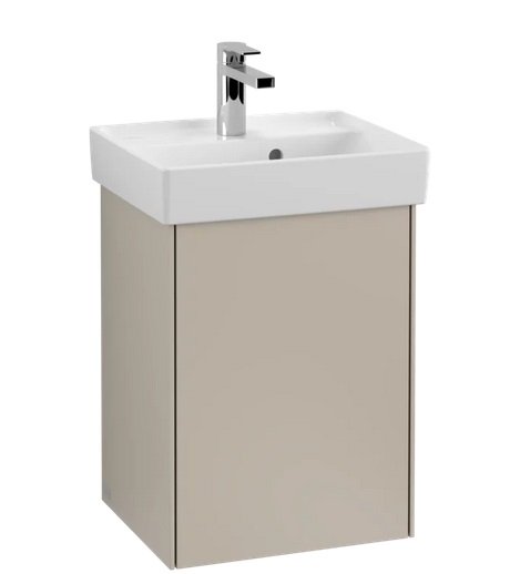 Тумба под раковину Villeroy & Boch Collaro 41х34,4 см петли справа ДСП мягкий серый C00501VK