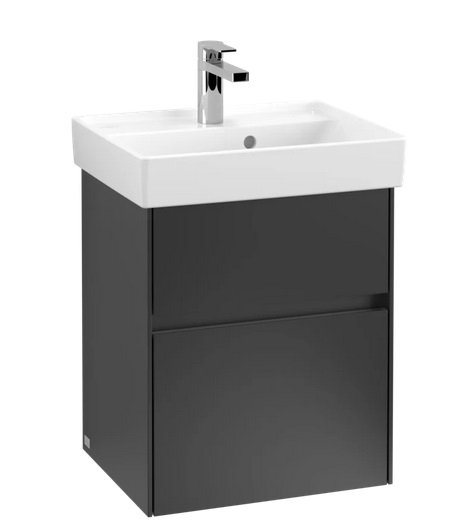 Тумба під раковину Villeroy & Boch Collaro 46х37,4 см МДФ чорний матовий лак C00600PD