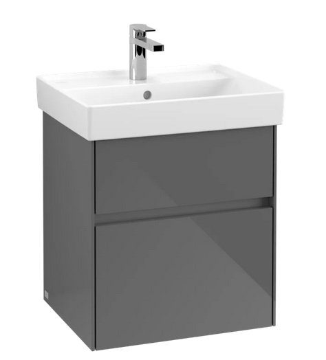 Тумба під раковину Villeroy & Boch Collaro 51х41,4 см МДФ глянсовий сірий C00700FP