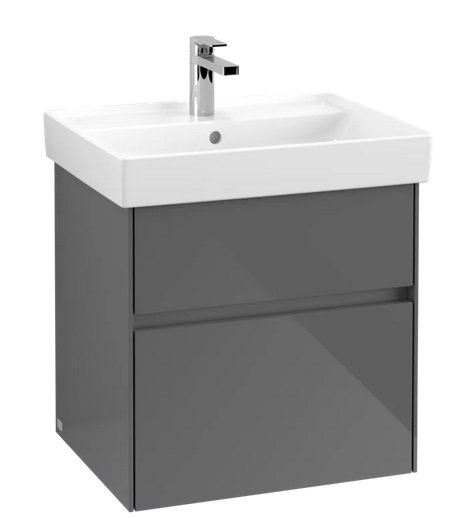 Тумба под раковину Villeroy & Boch Collaro 55,4х44,4 см МДФ глянцевый серый C00800FP