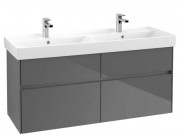 Тумба под раковину Villeroy & Boch Collaro 125,4х44,4 см МДФ глянцевый серый C01300FP