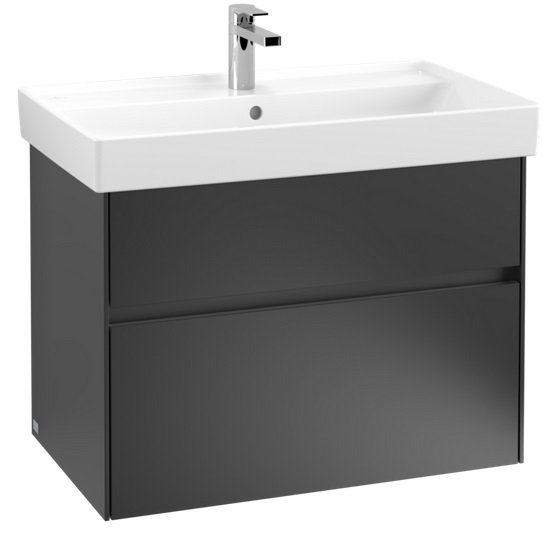 Тумба под раковину Villeroy & Boch Collaro 75,4х44,4 см МДФ черный матовый лак C01000PD