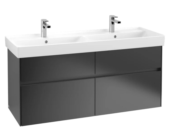 Тумба под раковину Villeroy & Boch Collaro 125,4х44,4 см МДФ черный матовый лак C01300PD