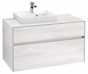 Тумба під раковину Villeroy&Boch Collaro 100х50 см ДСП біле дерево C01400E8
