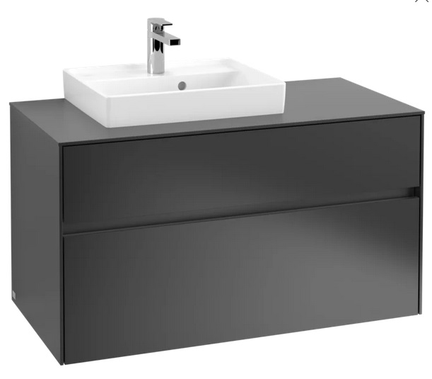 Тумба под раковину Villeroy & Boch Collaro 100х50 см МДФ черный матовый лак C01400PD