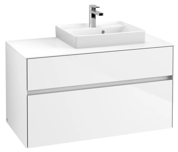 Тумба под раковину Villeroy & Boch Collaro 100х50 см МДФ глянцевый белый C01500DH